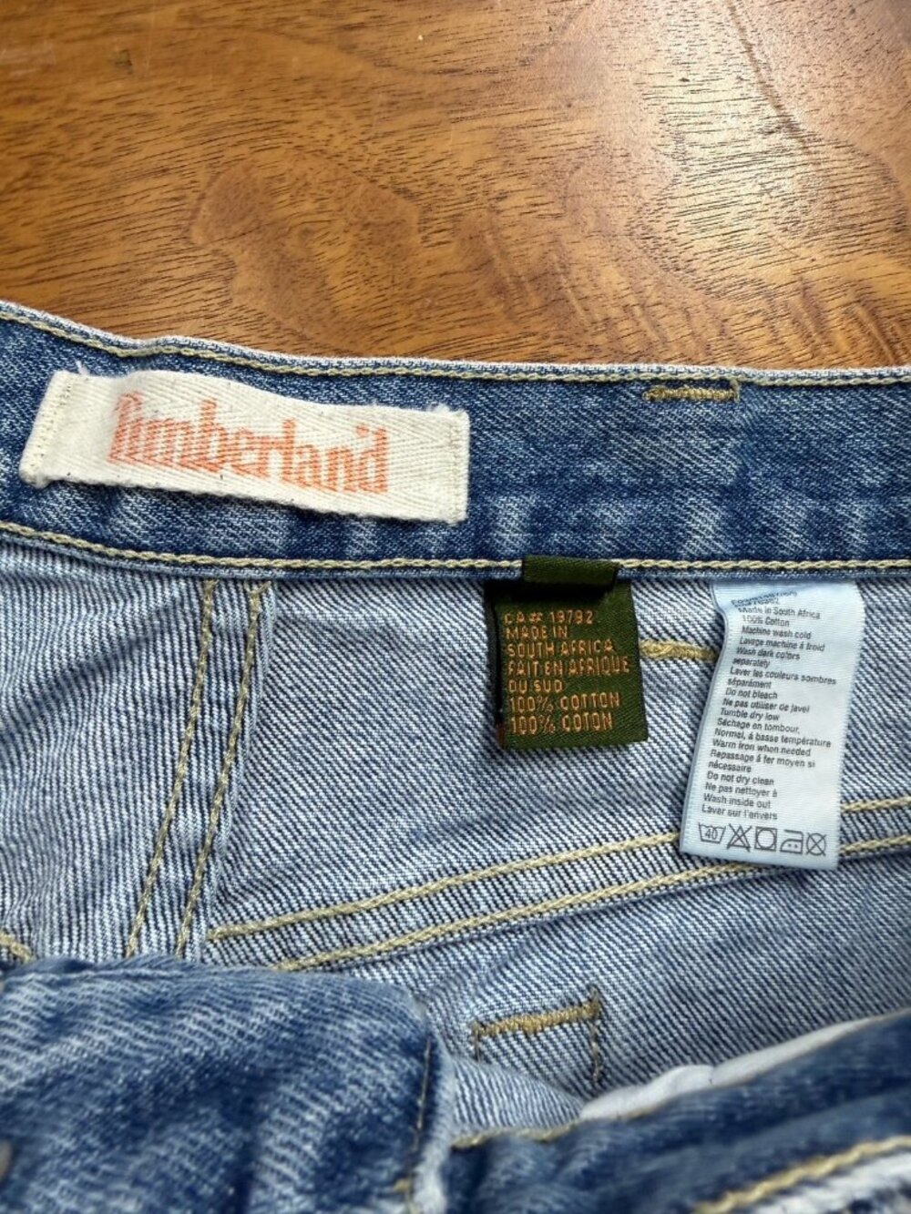 Vtg 90s Timberland Jeans Men’s 32x31 (tag 34) Straight Blue Denim Loose Baggy - Picture 6 of 10